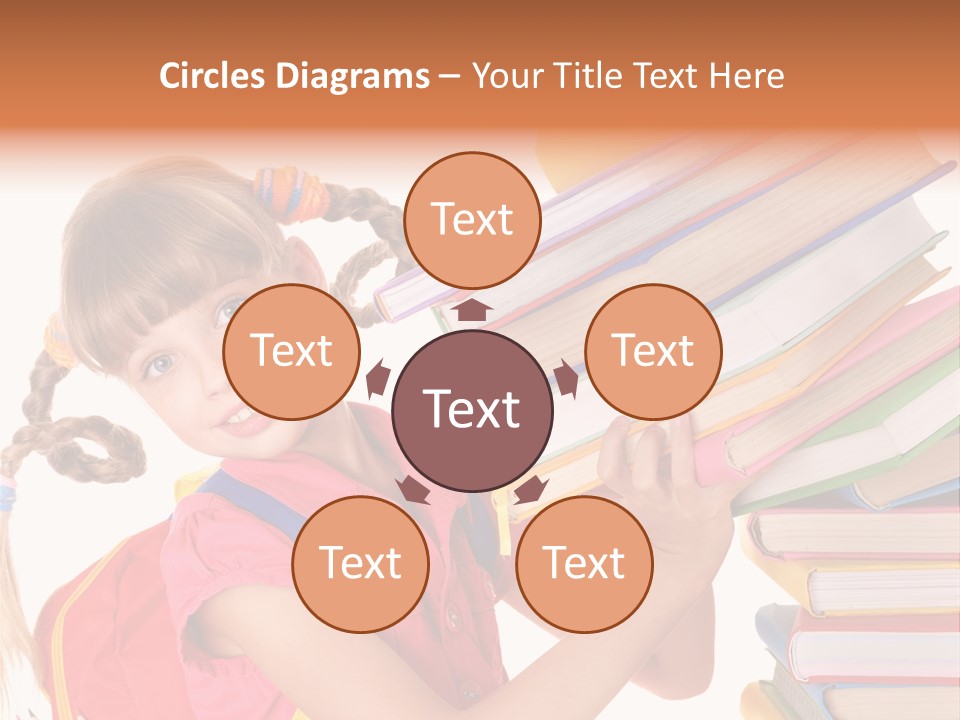 Caucasian Book Bag Holding PowerPoint Template