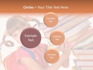 Caucasian Book Bag Holding PowerPoint Template
