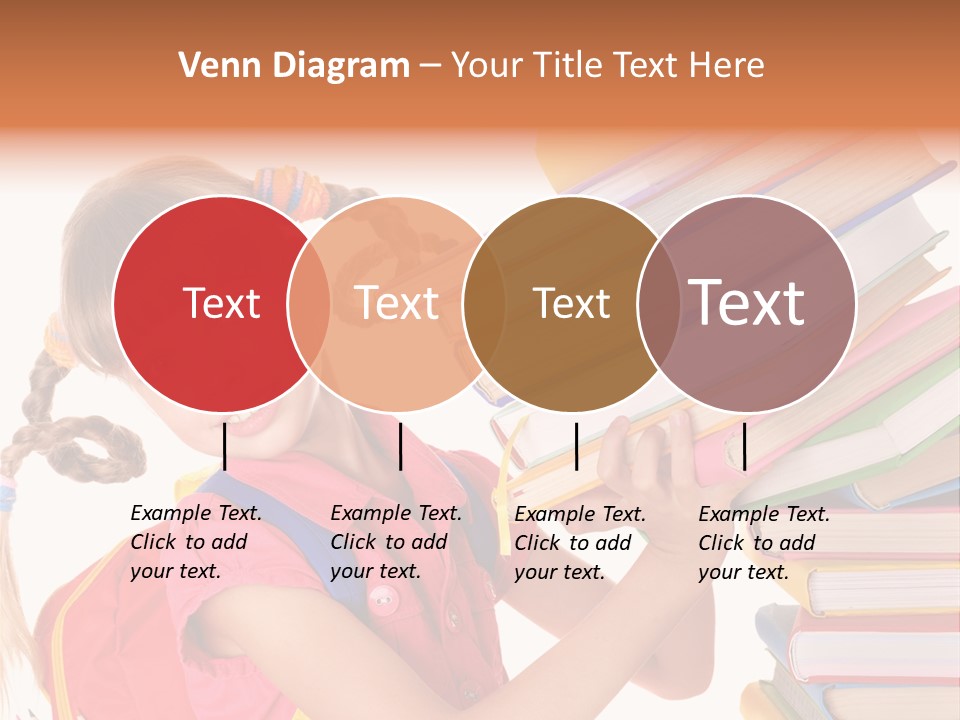 Caucasian Book Bag Holding PowerPoint Template