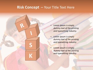 Caucasian Book Bag Holding PowerPoint Template