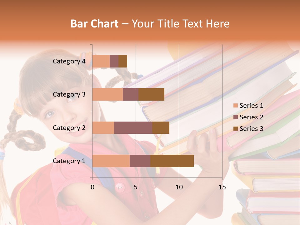 Caucasian Book Bag Holding PowerPoint Template