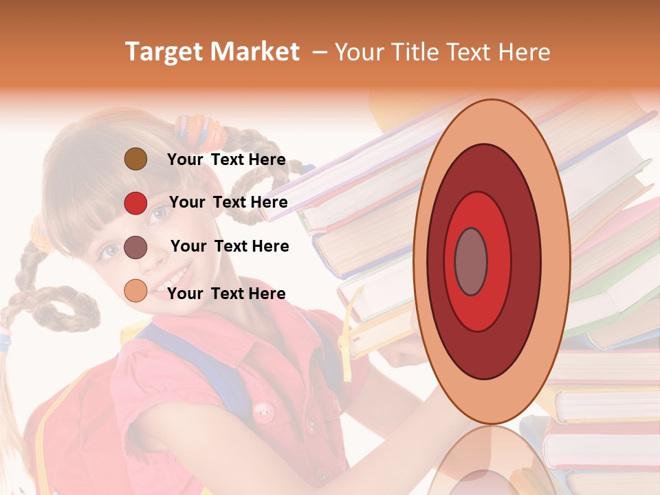 Caucasian Book Bag Holding PowerPoint Template