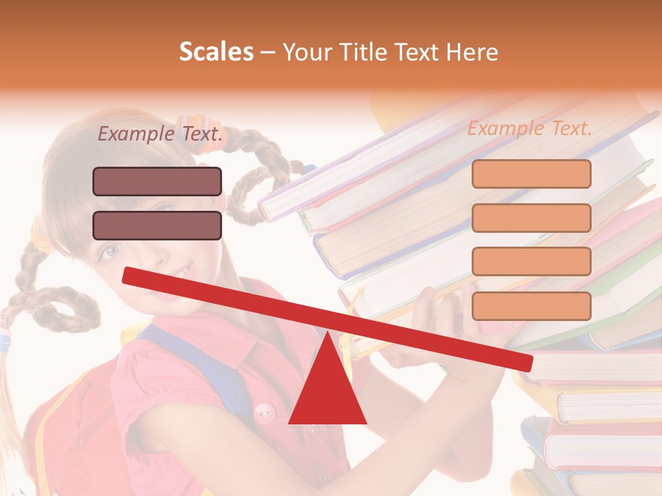 Caucasian Book Bag Holding PowerPoint Template