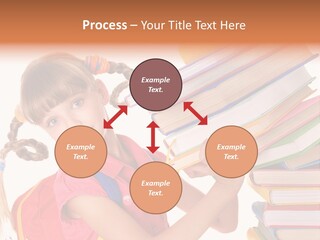 Caucasian Book Bag Holding PowerPoint Template