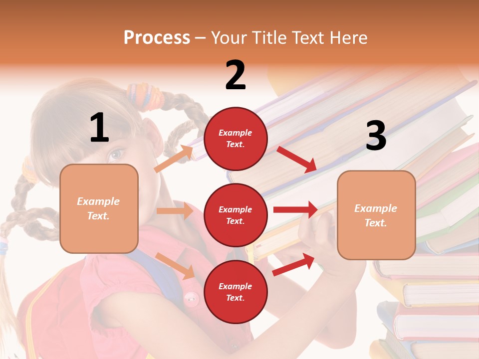 Caucasian Book Bag Holding PowerPoint Template