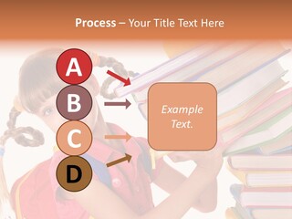 Caucasian Book Bag Holding PowerPoint Template