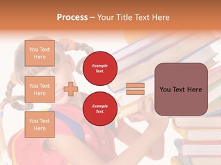 Caucasian Book Bag Holding PowerPoint Template