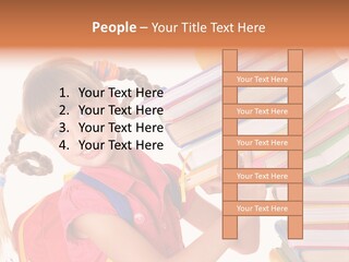 Caucasian Book Bag Holding PowerPoint Template