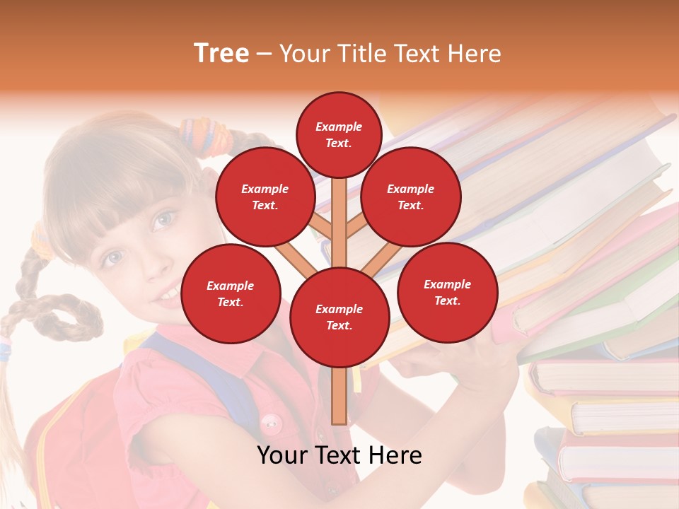 Caucasian Book Bag Holding PowerPoint Template