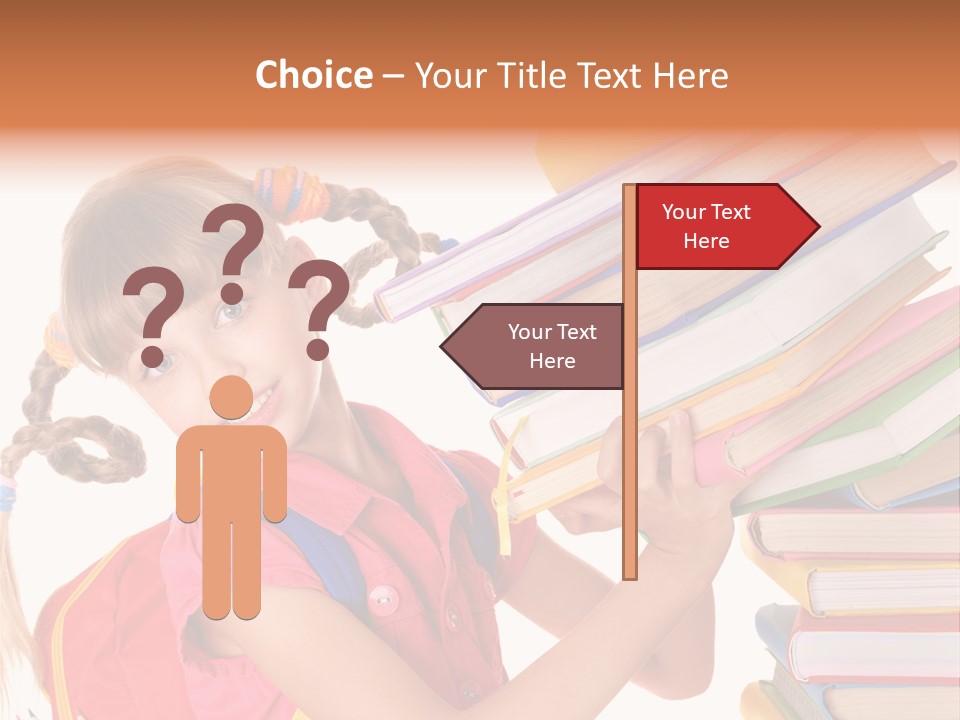 Caucasian Book Bag Holding PowerPoint Template