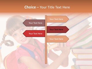 Caucasian Book Bag Holding PowerPoint Template