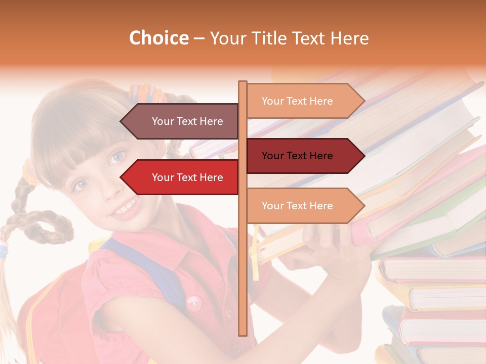 Caucasian Book Bag Holding PowerPoint Template