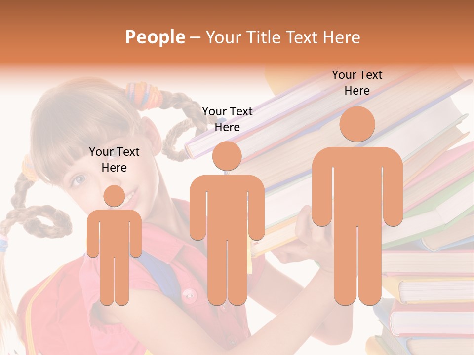 Caucasian Book Bag Holding PowerPoint Template