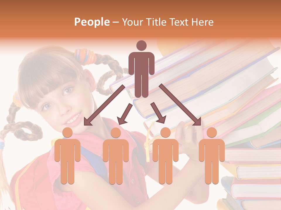Caucasian Book Bag Holding PowerPoint Template