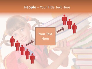 Caucasian Book Bag Holding PowerPoint Template