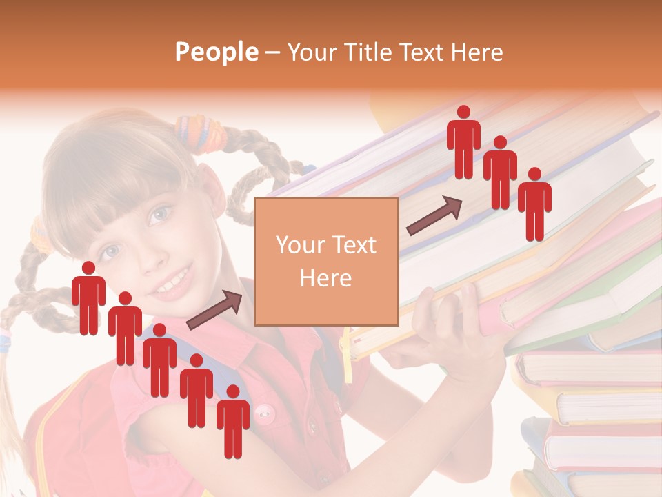 Caucasian Book Bag Holding PowerPoint Template