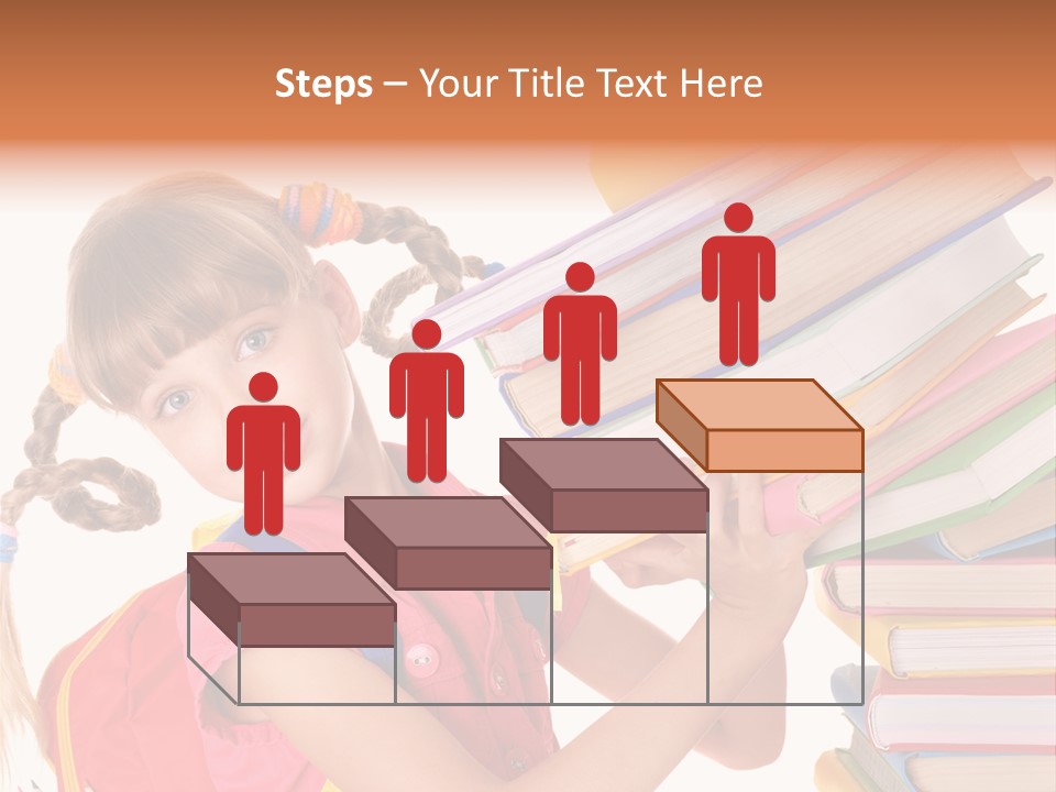 Caucasian Book Bag Holding PowerPoint Template