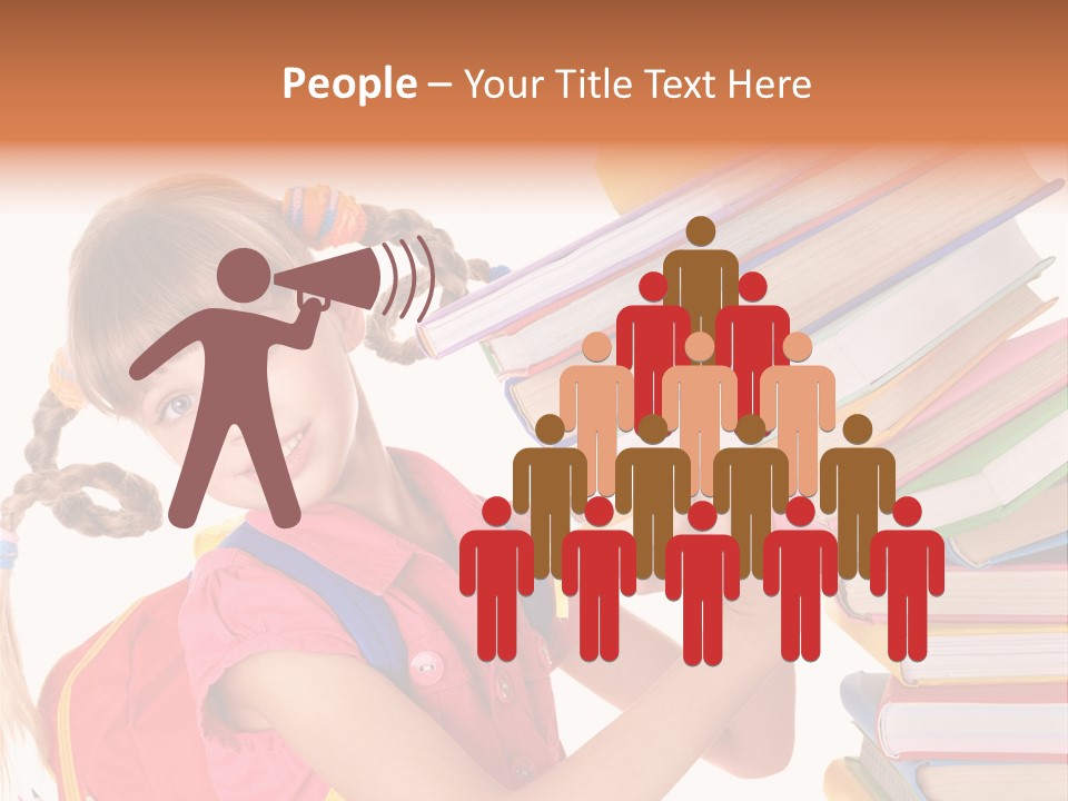 Caucasian Book Bag Holding PowerPoint Template