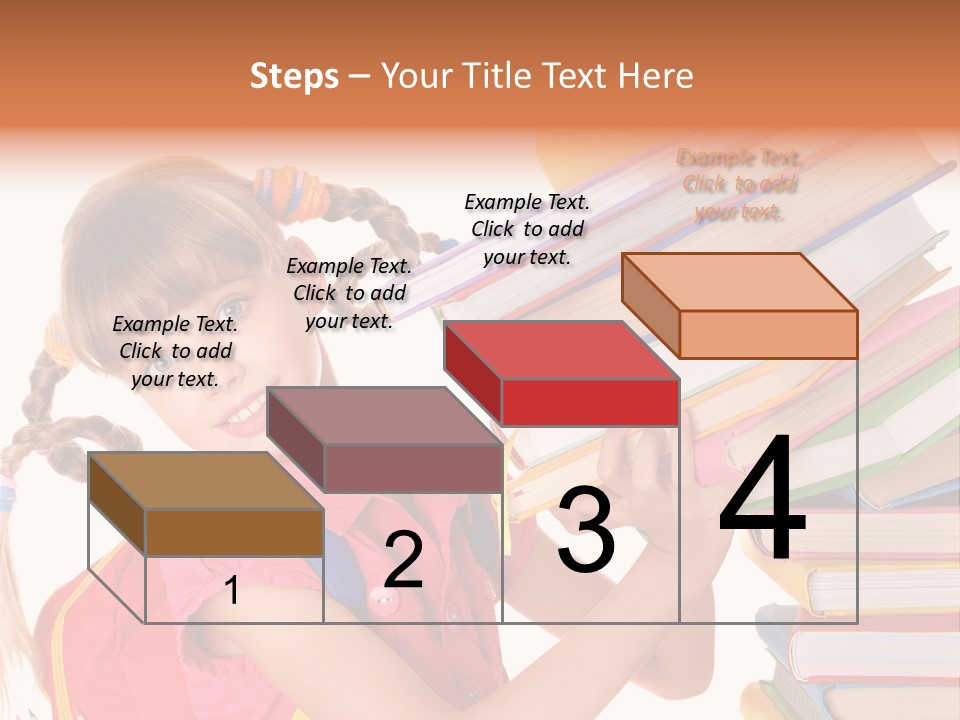 Caucasian Book Bag Holding PowerPoint Template