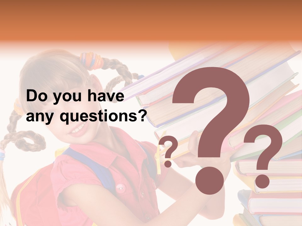Caucasian Book Bag Holding PowerPoint Template