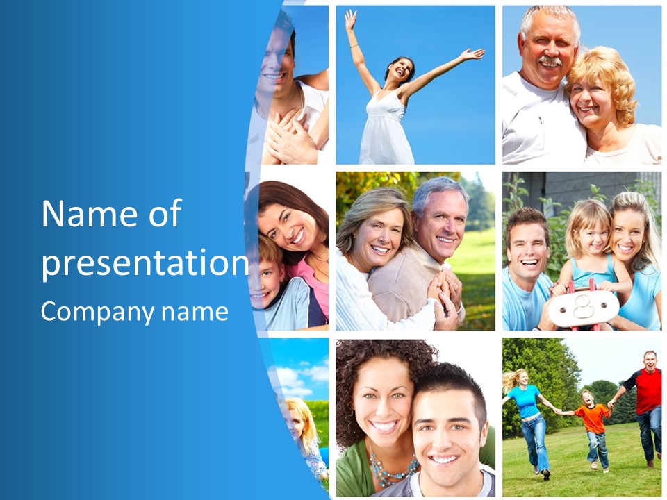 Group Kid Togetherness PowerPoint Template