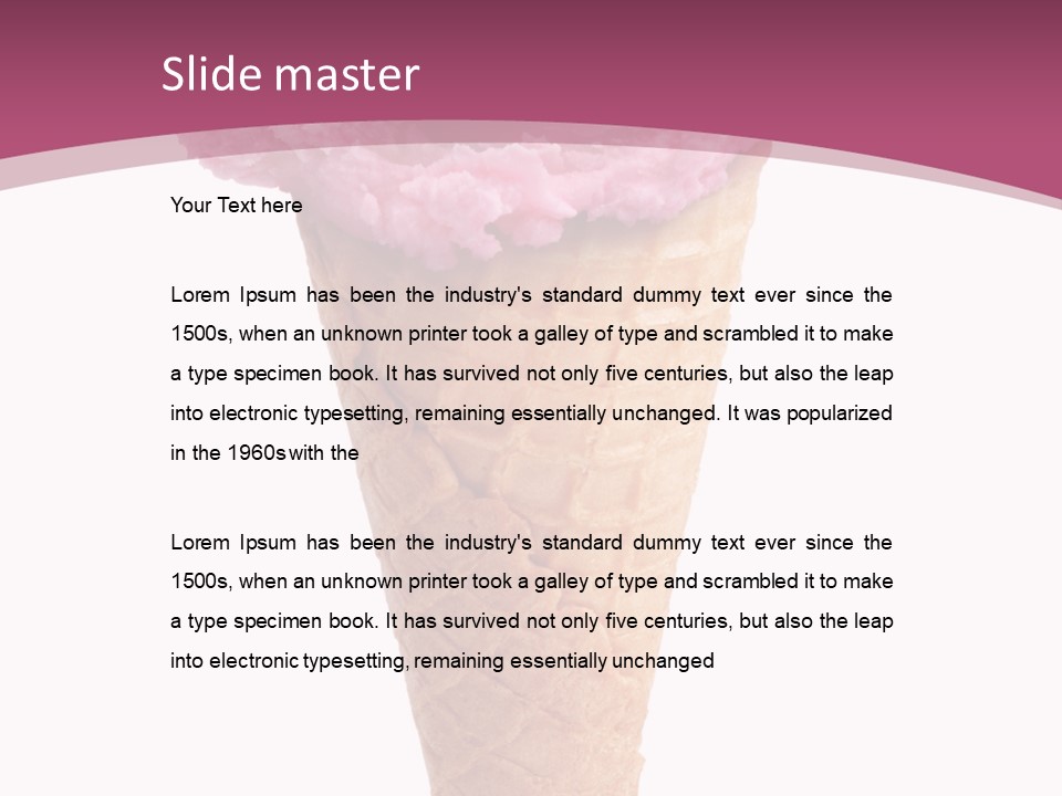 White Background Glacue Dessert PowerPoint Template