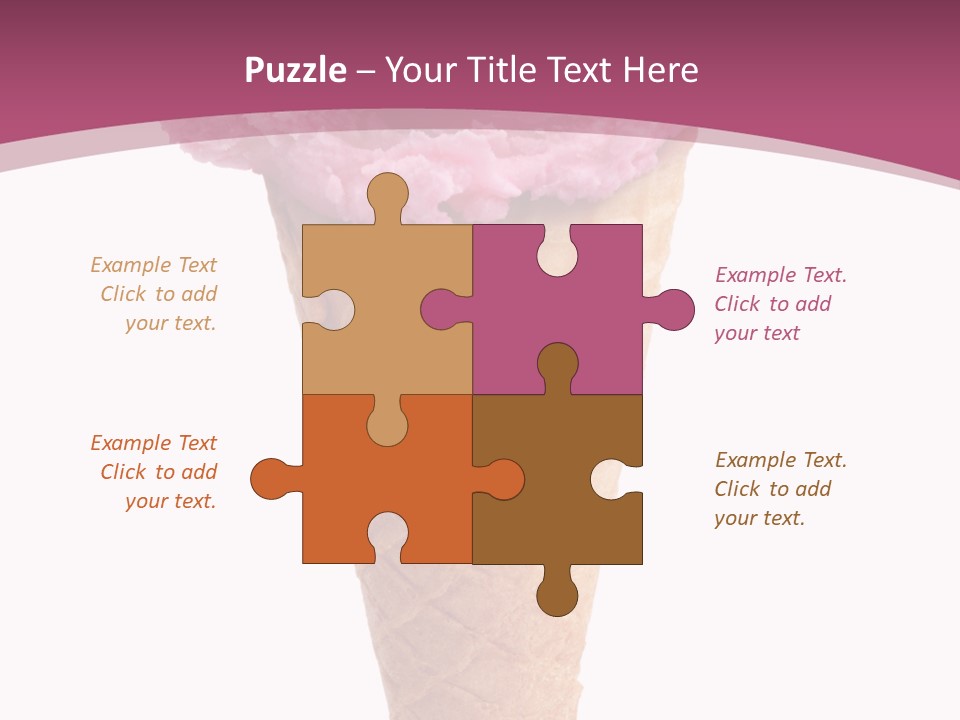 White Background Glacue Dessert PowerPoint Template