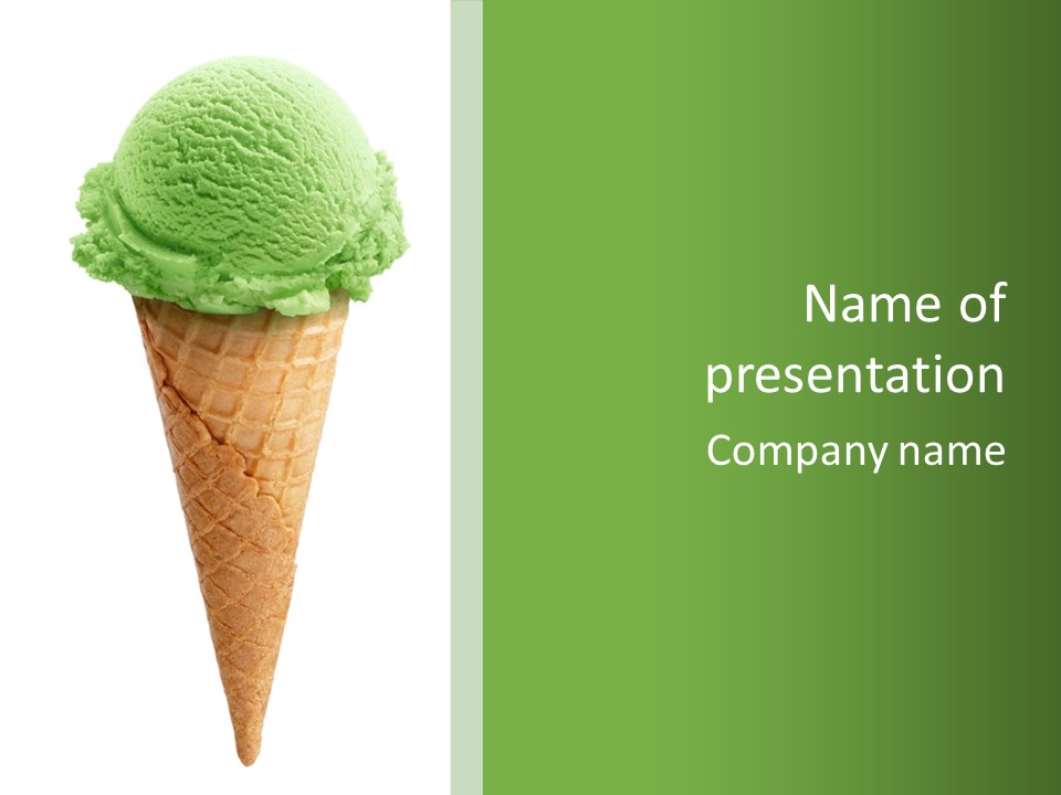 Green Dessert White Background PowerPoint Template