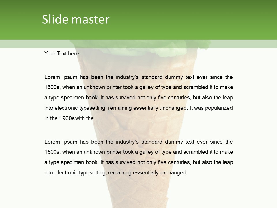Green Dessert White Background PowerPoint Template