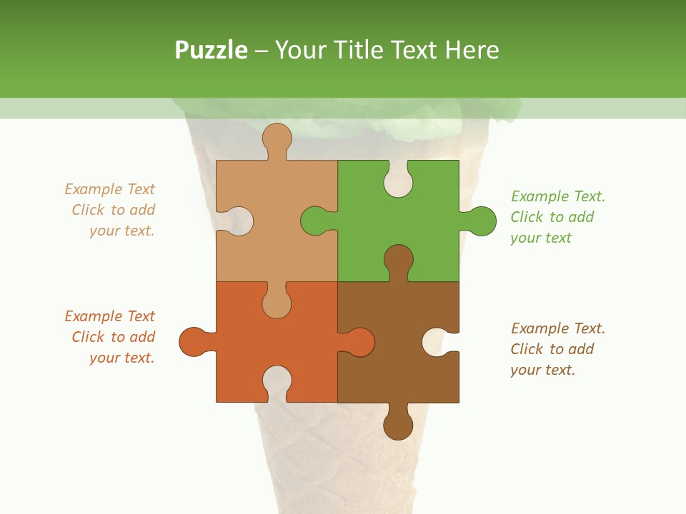 Green Dessert White Background PowerPoint Template