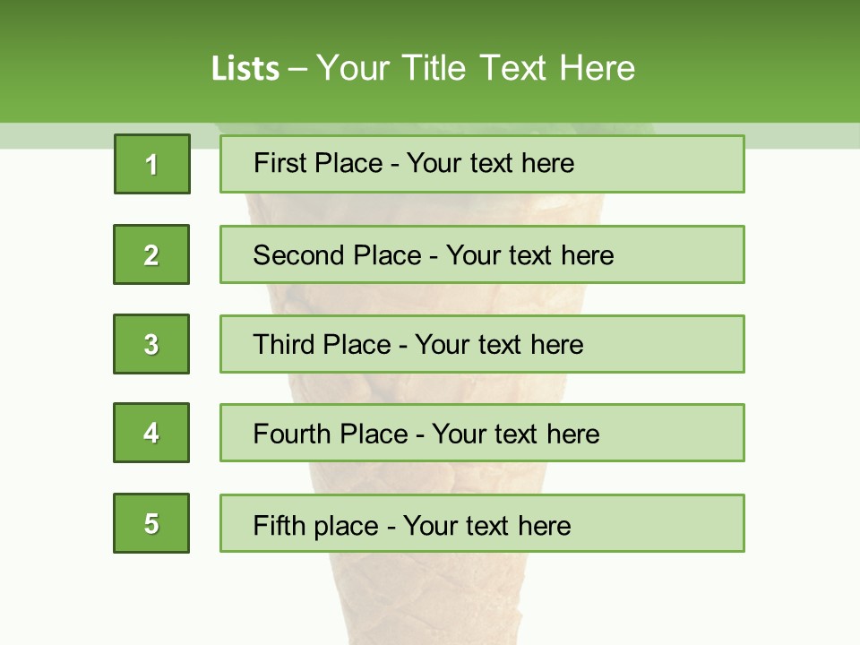 Green Dessert White Background PowerPoint Template