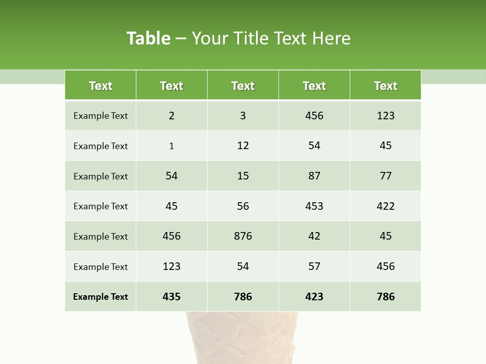 Green Dessert White Background PowerPoint Template