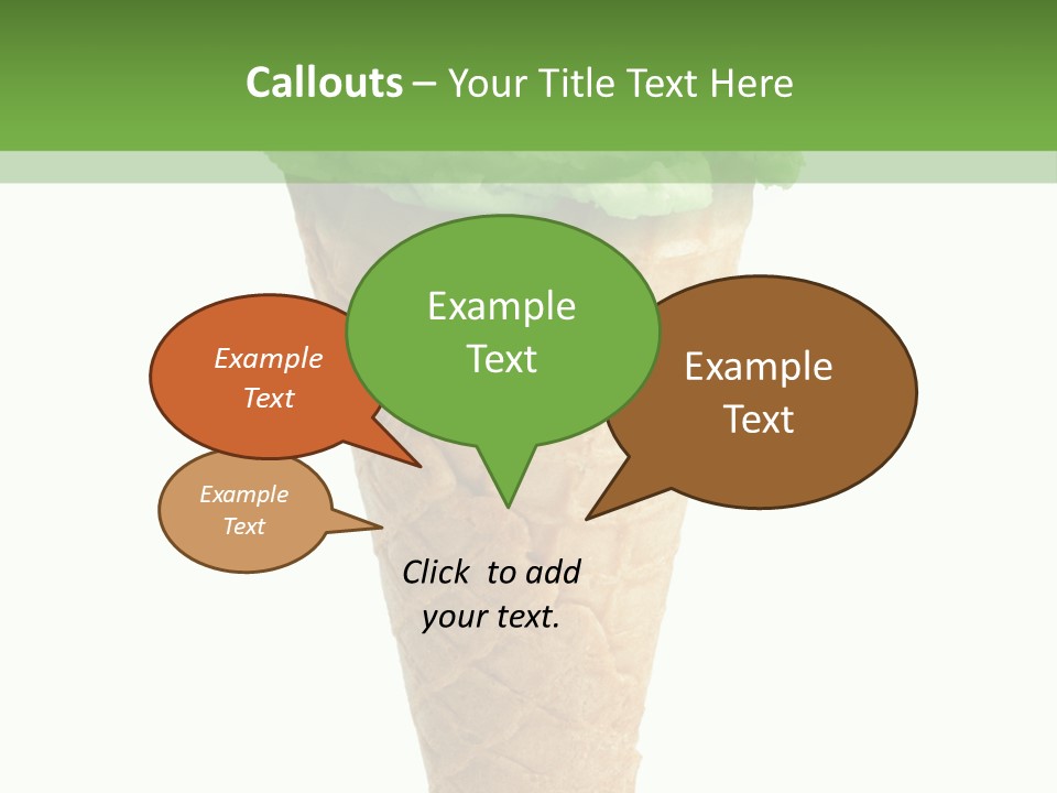 Green Dessert White Background PowerPoint Template