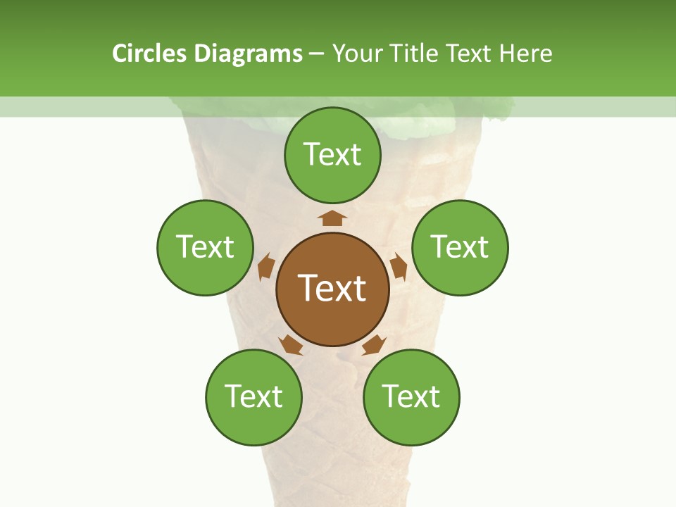 Green Dessert White Background PowerPoint Template