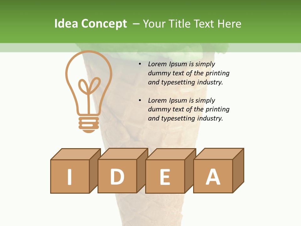 Green Dessert White Background PowerPoint Template