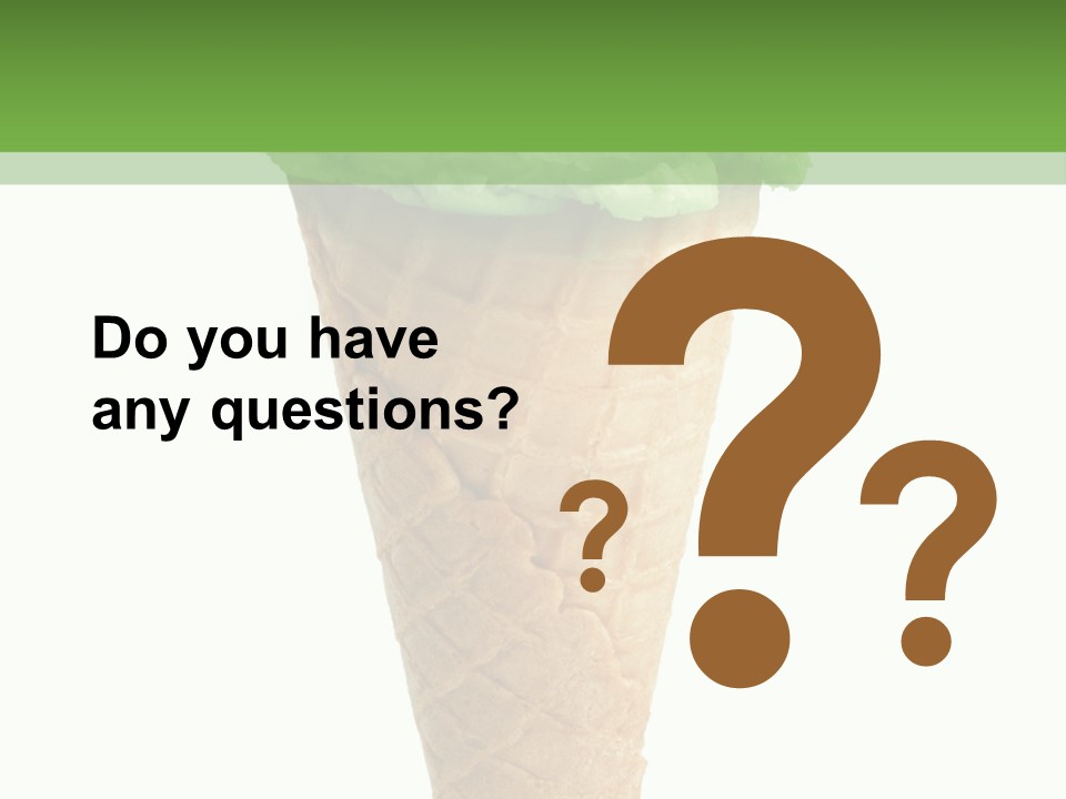 Green Dessert White Background PowerPoint Template