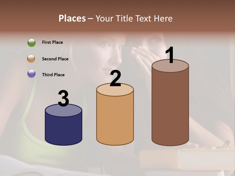 Chatting School Books Two People PowerPoint Template