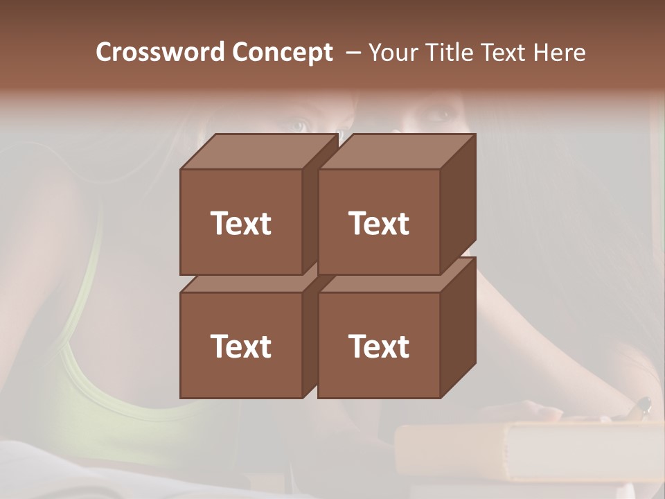 Chatting School Books Two People PowerPoint Template