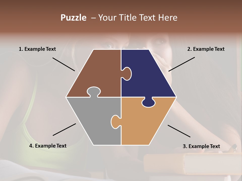 Chatting School Books Two People PowerPoint Template