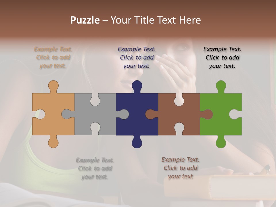 Chatting School Books Two People PowerPoint Template