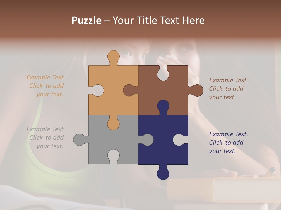 Chatting School Books Two People PowerPoint Template