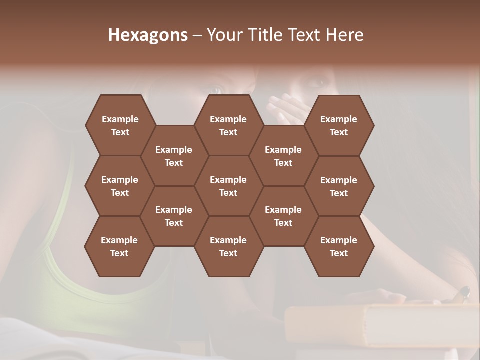 Chatting School Books Two People PowerPoint Template