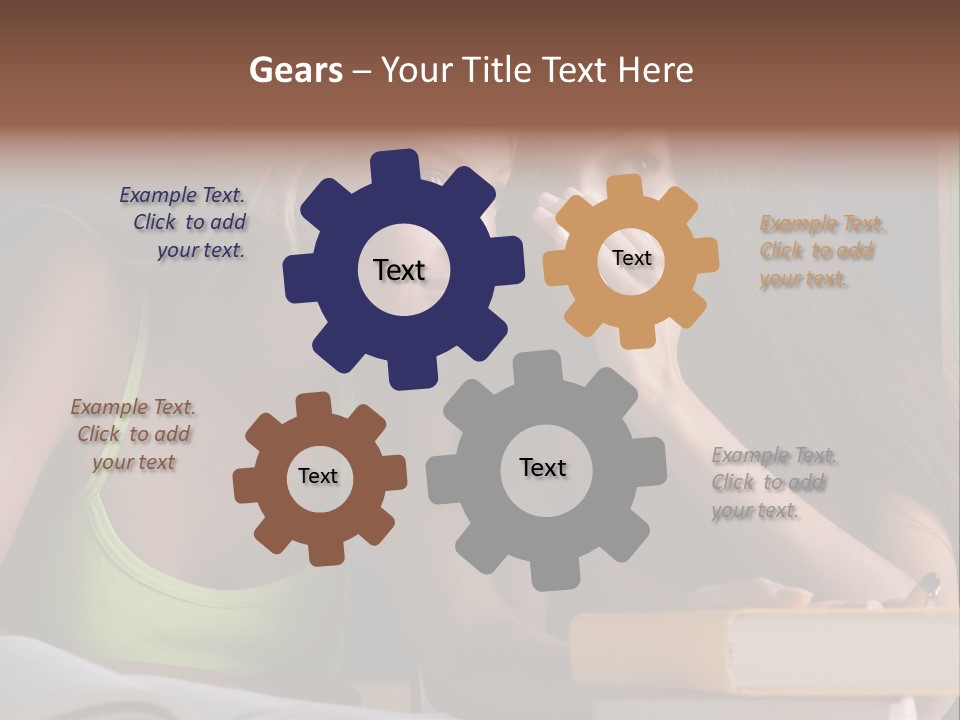 Chatting School Books Two People PowerPoint Template