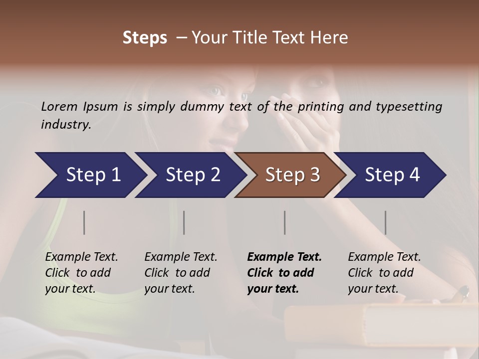 Chatting School Books Two People PowerPoint Template