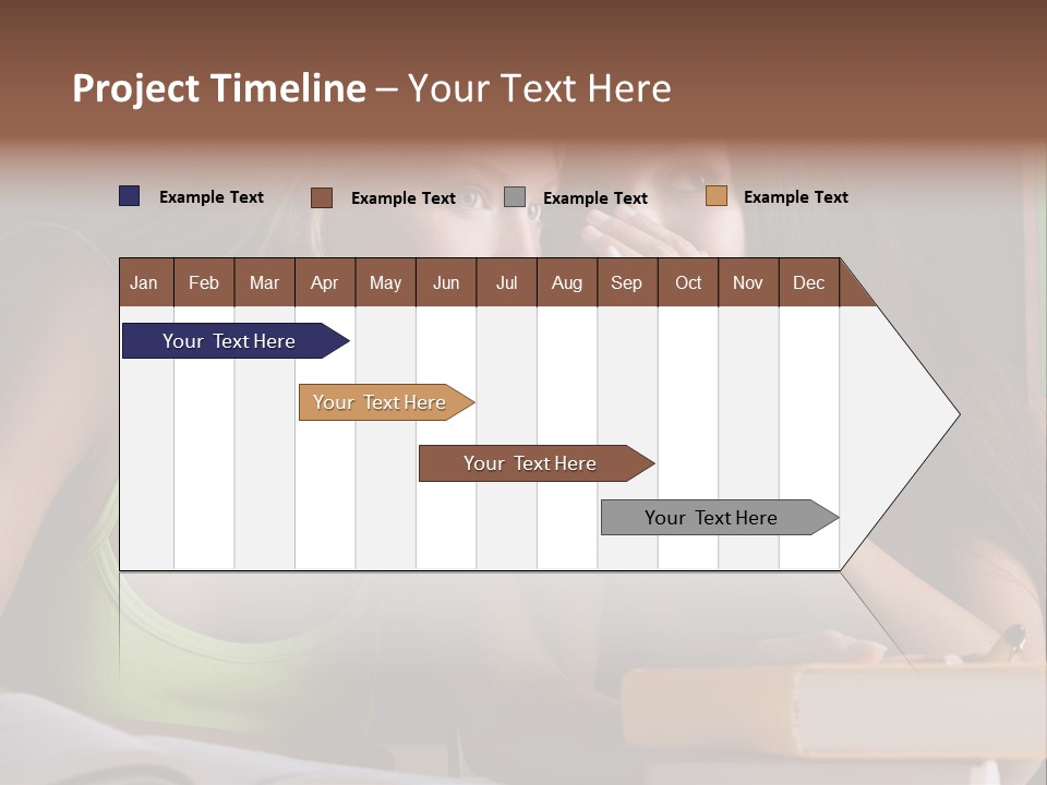 Chatting School Books Two People PowerPoint Template