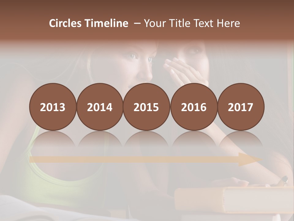 Chatting School Books Two People PowerPoint Template