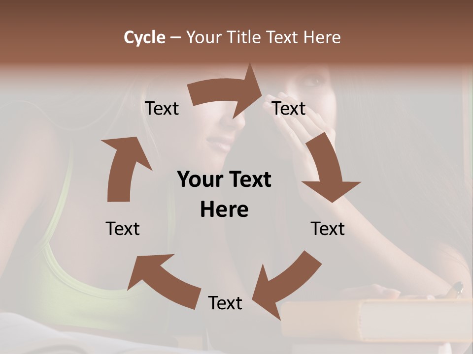 Chatting School Books Two People PowerPoint Template