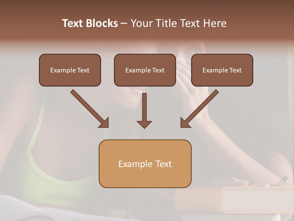 Chatting School Books Two People PowerPoint Template