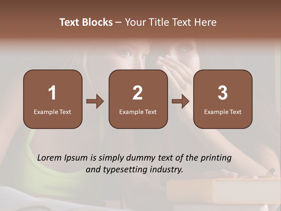 Chatting School Books Two People PowerPoint Template