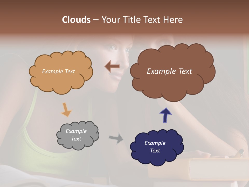 Chatting School Books Two People PowerPoint Template